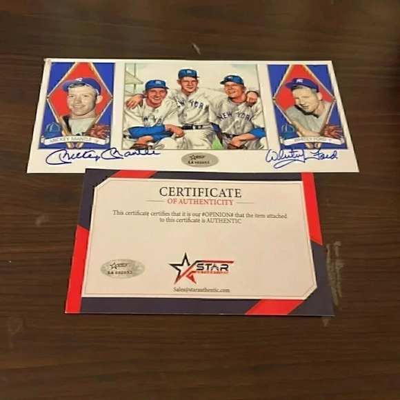 - Mickey mantle ford  signed banner - Picture 1 of 2